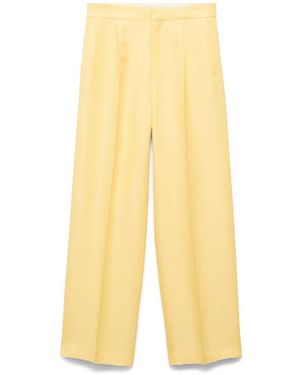 Mango Straight Leg Suit Pants - Yellow