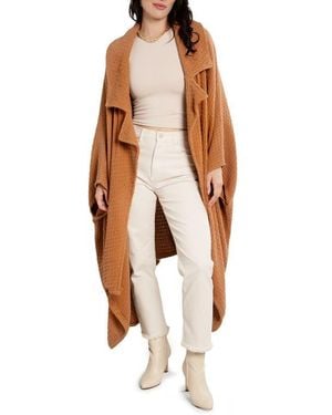 Saachi Waffle Drape Jacket - Orange