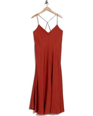 Vince A-Line Silk Blend Slip Dress - Red