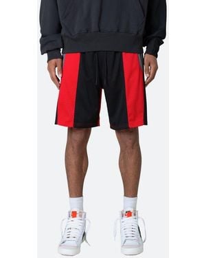 MNML Mesh Paneled Shorts - Red
