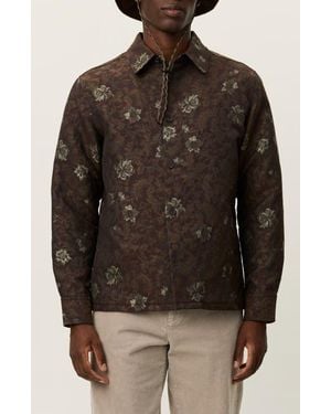 Les Deux Kaleb Jacquard Overshirt - Brown