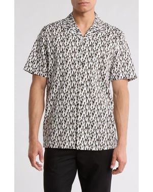 DKNY Malcolm Short Sleeve Camp Shirt - Gray