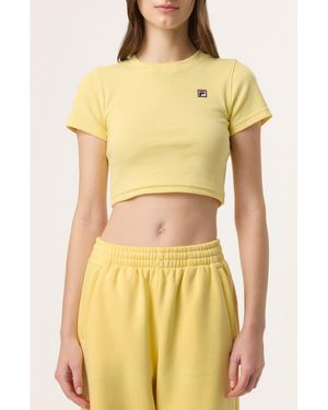 Fila X Hailey Stretch Cotton Rib Baby Tee - Yellow