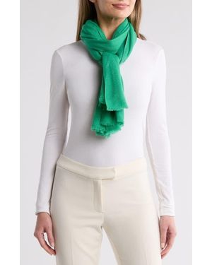 La Fiorentina Lurex Wool Scarf - Green