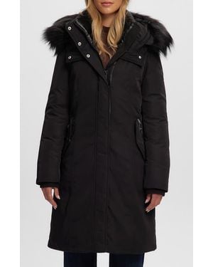 Noize Kristel Faux Fur Hooded Parka - Black