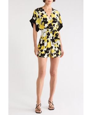 Diane von Furstenberg Rinna Short Sleeve Romper - Yellow