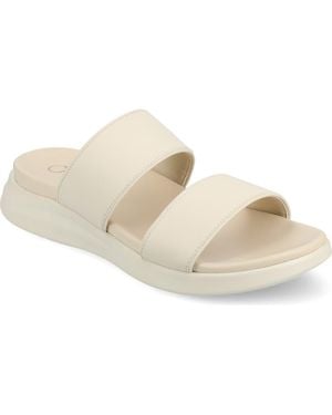Journee Collection Janis Wedge Slide Sandal - Natural