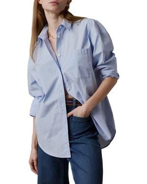 Faherty Coastal Relaxed Organic Cotton Button-Up Shirt - Blue