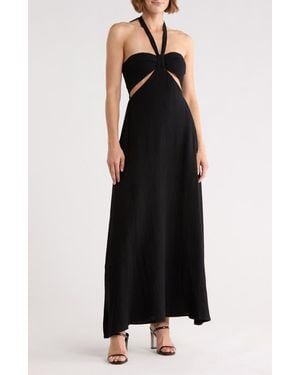 LBLC The Label Dakota Cutout Halter Dress - Black