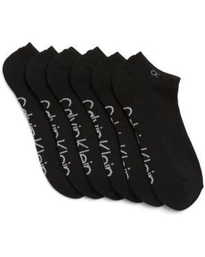 Calvin Klein 6-Pack 1/2 Terry Cushion Cut Socks - Black