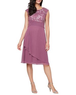 Alex Evenings Embroidered Empire Waist Cocktail Dress - Purple