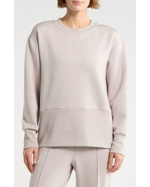 NYDJ Scuba Fleece Crewneck Sweatshirt - Natural