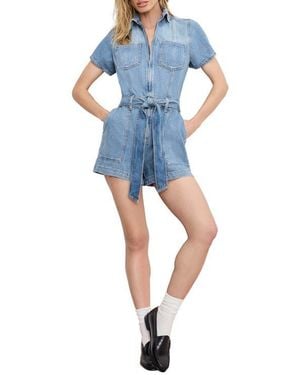 GOOD AMERICAN Fit For Success Denim Romper - Blue