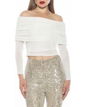 Alexia Admor Hannah Off The Shoulder Long Sleeve Top - Gray