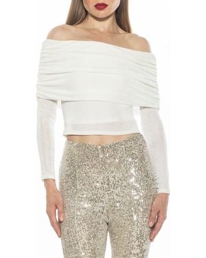 Alexia Admor Hannah Off The Shoulder Long Sleeve Top - Gray
