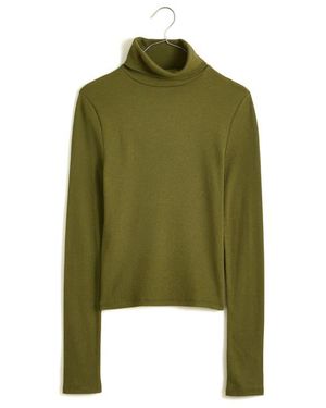 Madewell Brightside Crop Turtleneck - Green