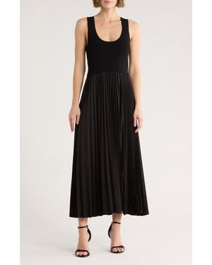 Cinq À Sept Parma Pleated Midi Dress - Black
