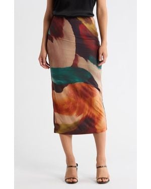 DR2 by Daniel Rainn Mesh Pencil Skirt - Red
