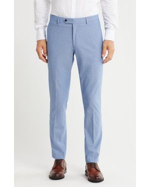 Tommy Hilfiger Solid Flat Front Suit Pants - Blue