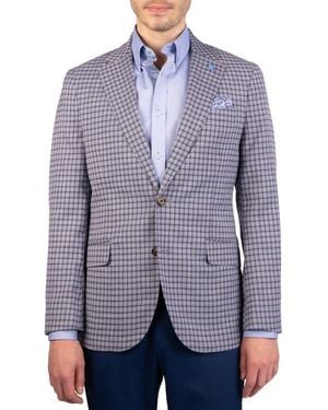 Tailorbyrd Mini Plaid Melange Sport Coat - Blue