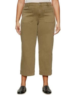 Sanctuary The Marine Crop Wide Leg Jeans - Green