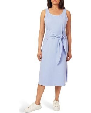 C&C California Madison Tie Tank Midi Dress - Blue