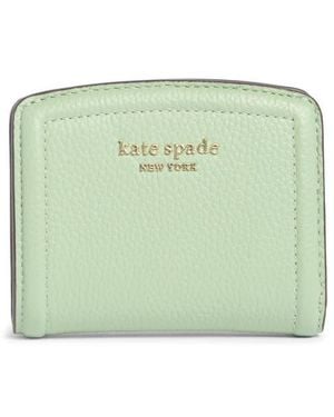 Kate Spade Knott Pebbled Leather Bifold Wallet - Green