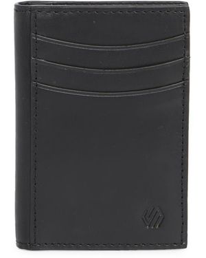 Johnston & Murphy Hunter Glazed Leather Money Clip Wallet - Black