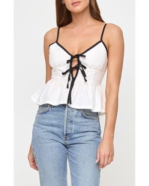 LSPACE Agnes Tie Front Cover-Up Tank - Blue