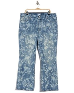 Seven7 Tummyless Floral Bootcut Jeans - Blue