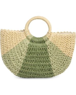 ALESSIA BIANCHI East/West Straw Tote - Green