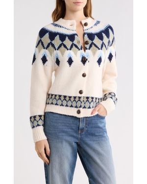Vigoss Fair Isle Cardigan - Blue