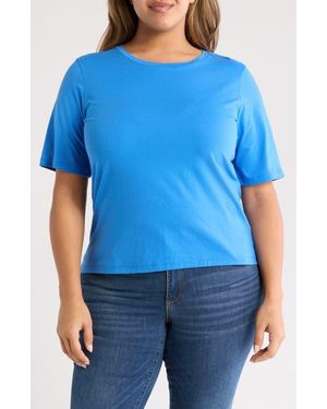 Nordstrom Elbow Sleeve Pima Cotton T-Shirt - Blue