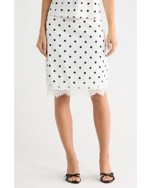 Wayf Lace Trim Skirt - White