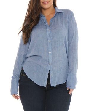 Slink Jeans Collared Long Sleeve Shirt - Blue