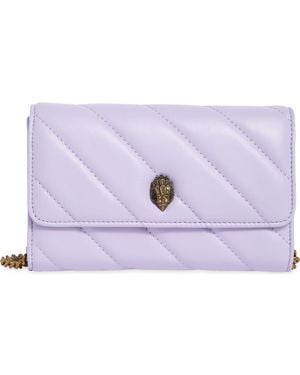 Kurt Geiger Soho Leather Wallet On Chain - Purple