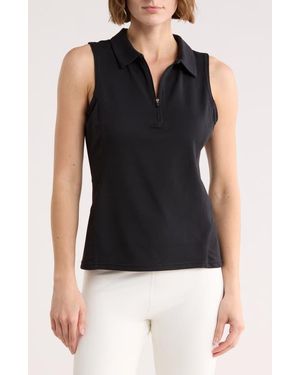 Zella Replay Half Zip Polo Tank - Black