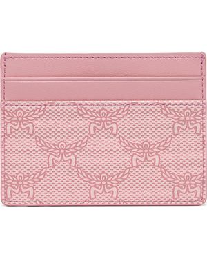 MCM Small Himmel Lauretos Coated Canvas Card Case - Pink
