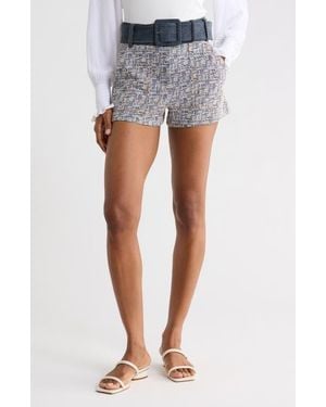 Ramy Brook Kasey Denim & Tweed Minishorts - Gray