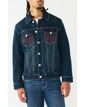 TRUE RELIGION Ladder Stitch Denim Jacket - Blue
