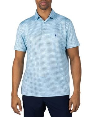 Tailorbyrd Golf Tees Print Performance Polo - Blue