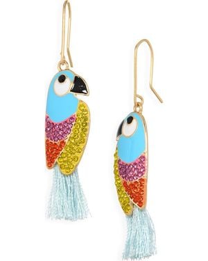 Leith Parrot Drop Earrings - Blue