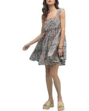 Wishlist Floral Tiered Babydoll Dress - Multicolor