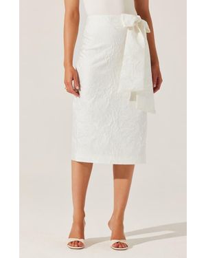 Astr Jazmin Jacquard Pencil Skirt - White