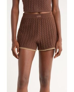 UGG Azriel Cable Sweater Shorts - Brown