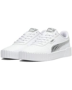 PUMA Carina 3.0 Metallic Whisper Sneaker - White