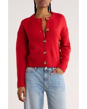 INTERNATIONAL Crewneck Cardigan - Red