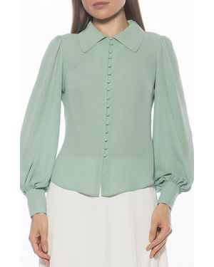 Alexia Admor Rah Covered Button-Down Top - Green