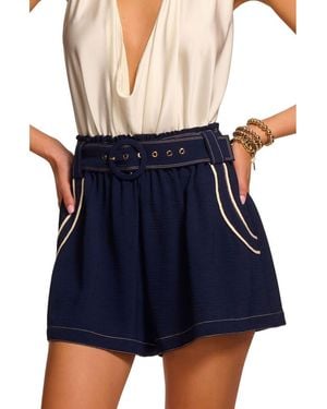 Ramy Brook Petra Belted Shorts - Blue