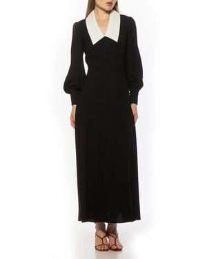 Alexia Admor Kate Collared Long Sleeve Maxi Dress - Black
